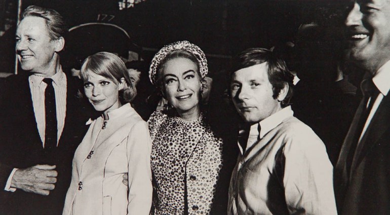 Van Johnson, Mia Farrow, Joan Crawford, Roman Polanski, William Castle ( producent ), 1967, fot. Hatami / Polaris / East New